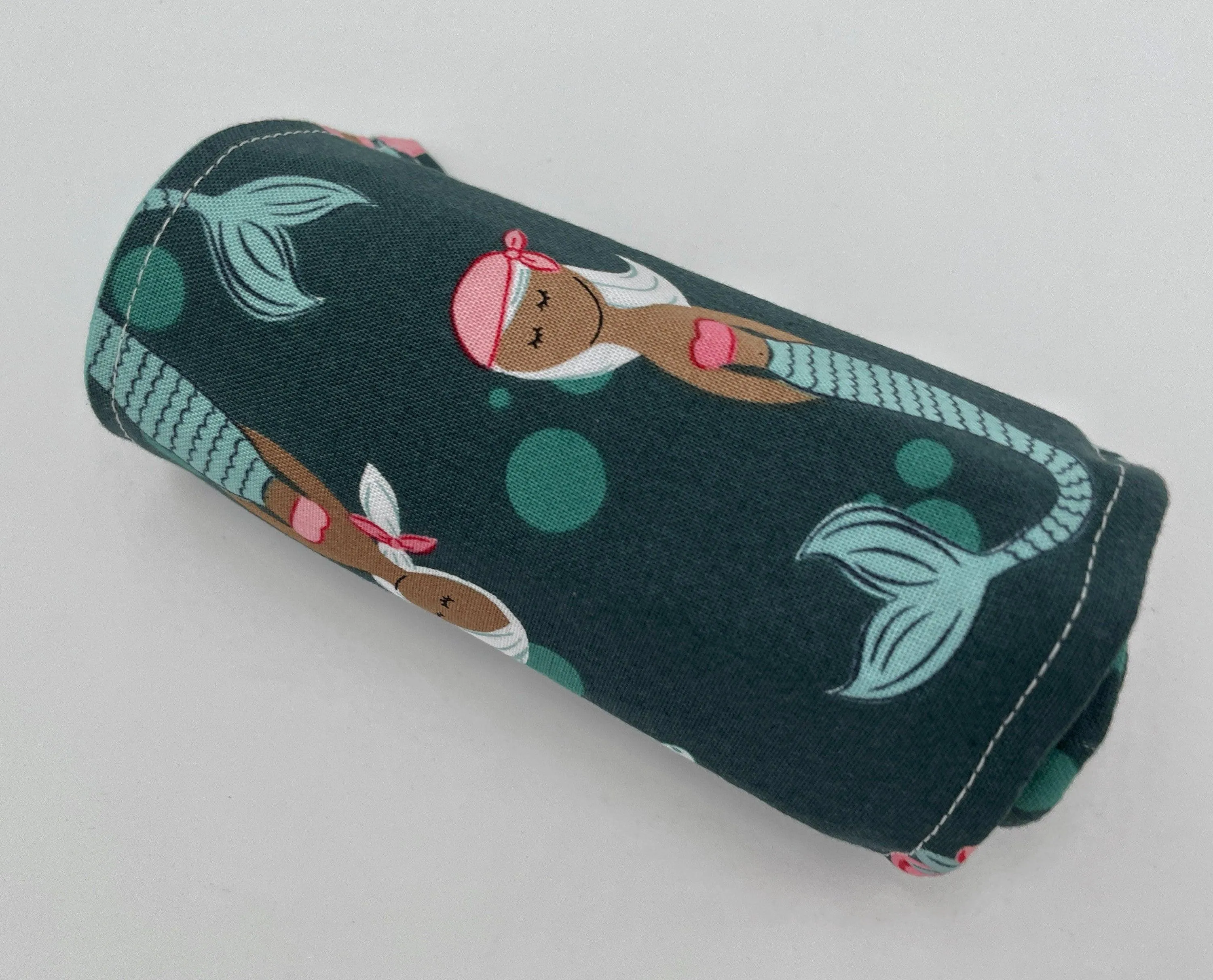 Mermaid Crayon Roll, Green Crayon Case, Travel Girl's Creative Toy, Crayon Bag