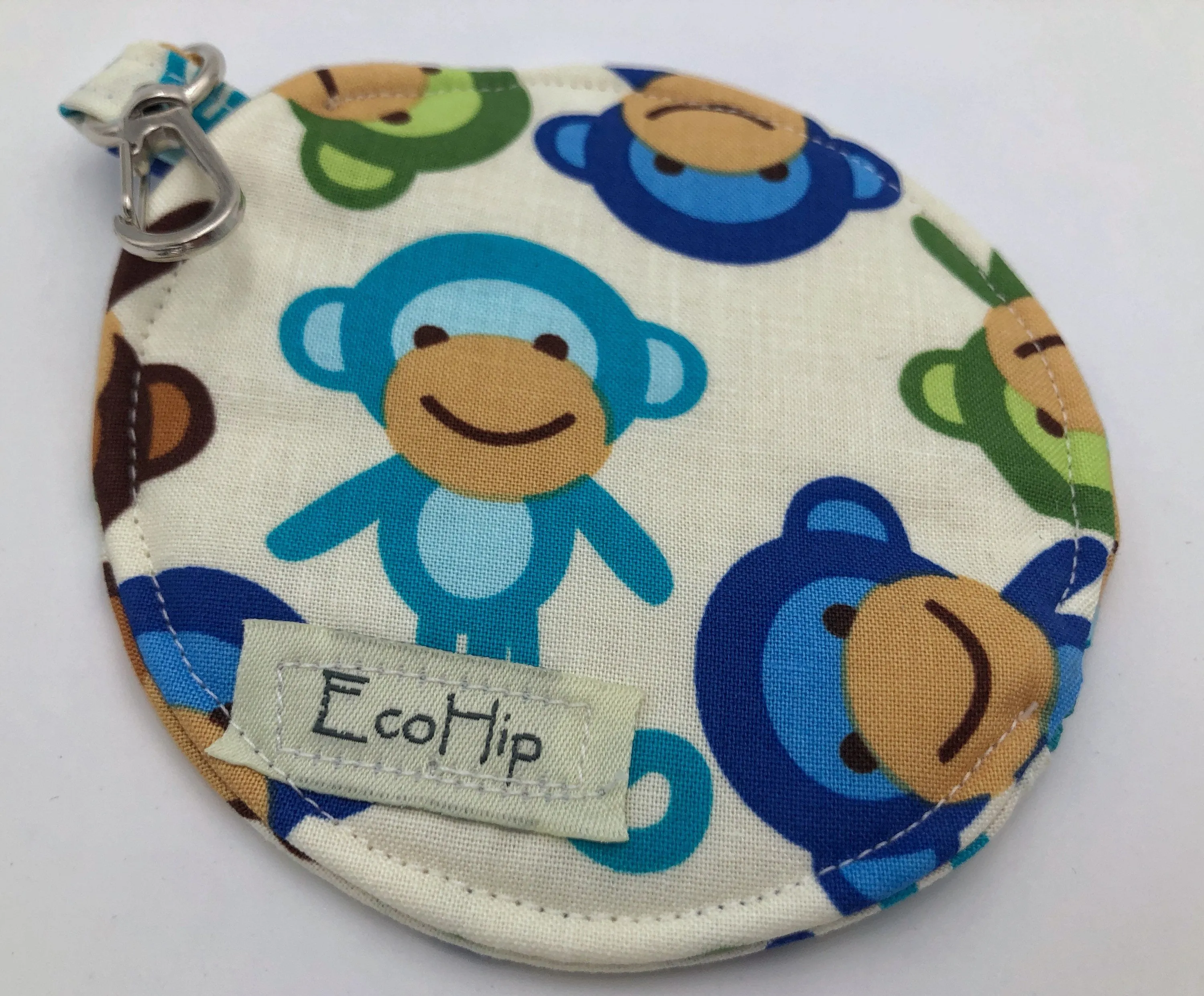 Monkey Ear Pod Case, Blue Animal Ear Bud Pouch, Coin Purse, Air Pod Holder