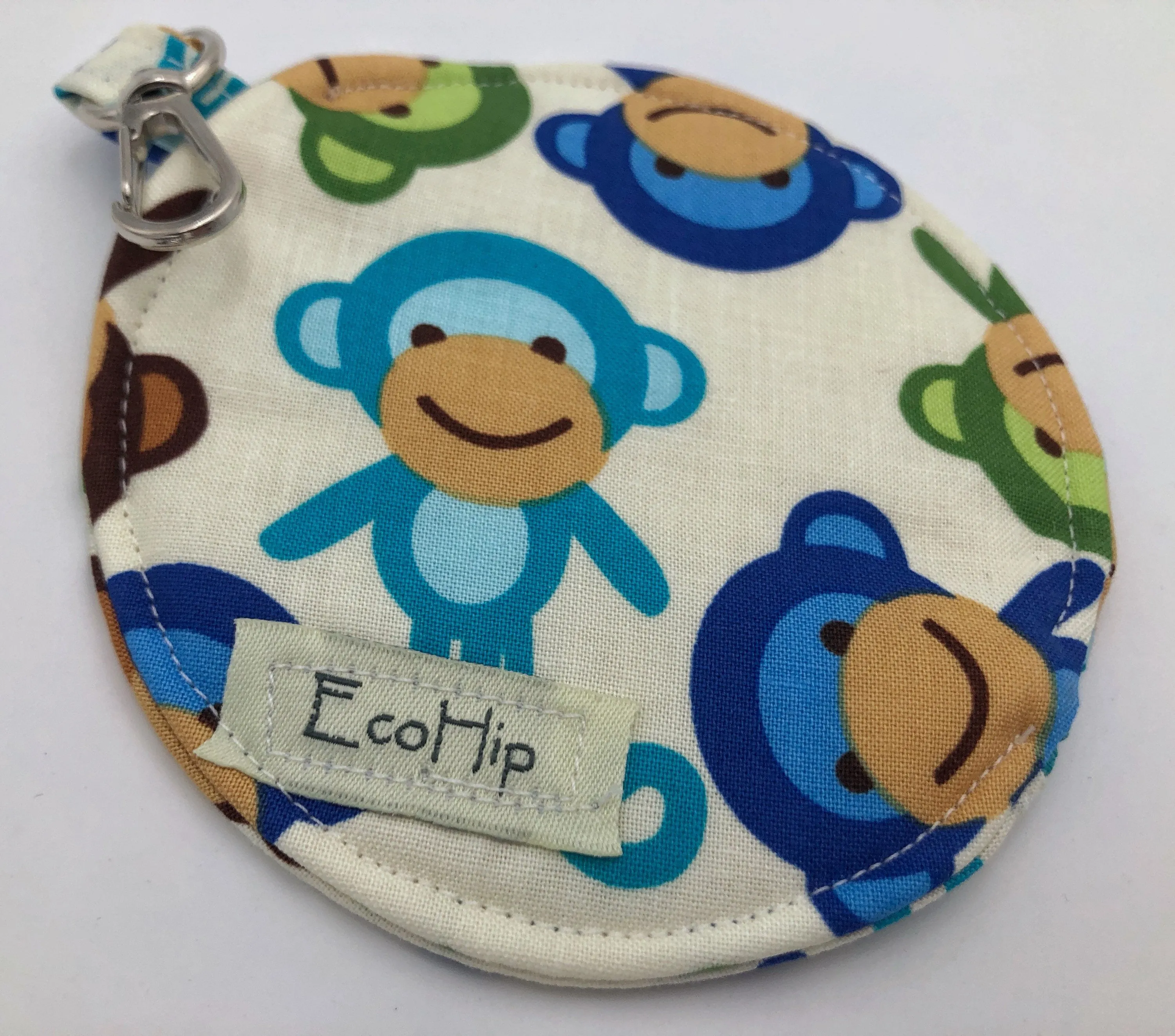 Monkey Ear Pod Case, Blue Animal Ear Bud Pouch, Coin Purse, Air Pod Holder