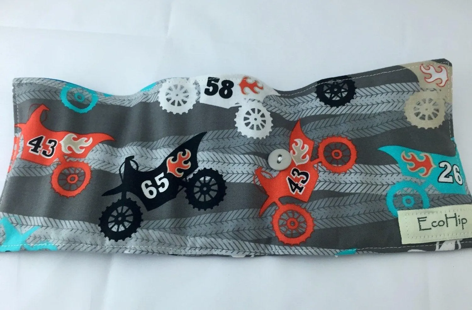 Motorcycle Crayon Bag, Motor Cycle Crayon Roll, Gray Travel Toy for Kids