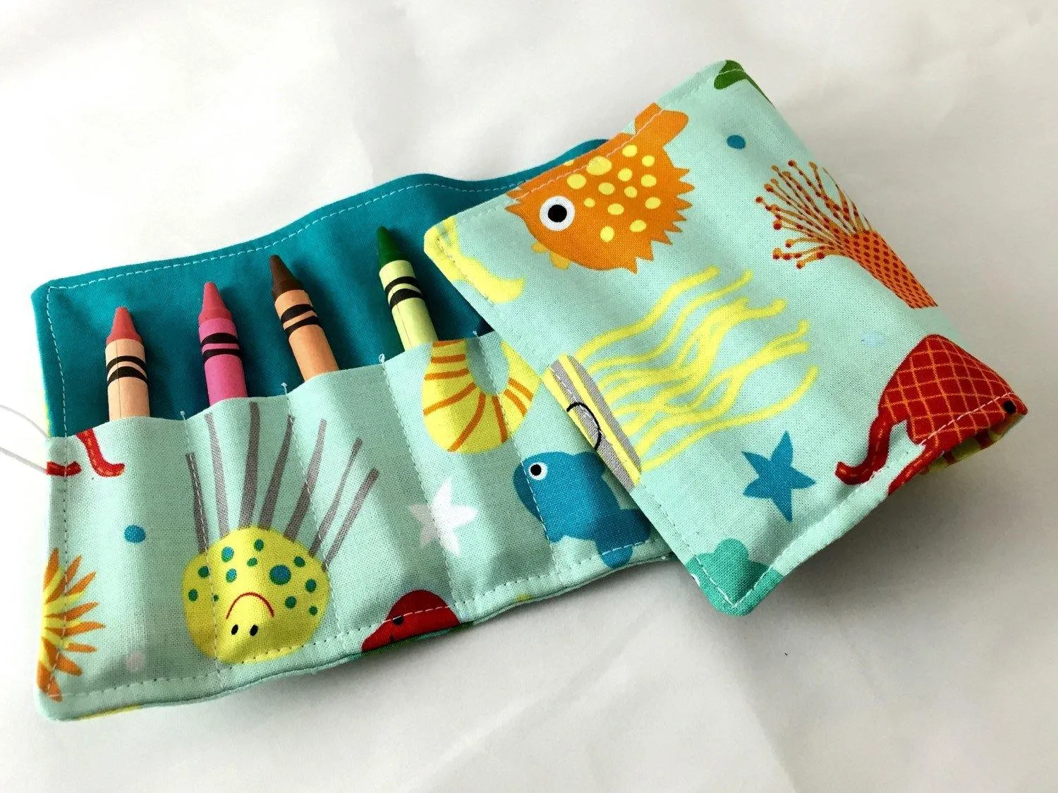 Ocean Animals Crayon Case, Nautical Crayon Holder, Ocean Birthday Present