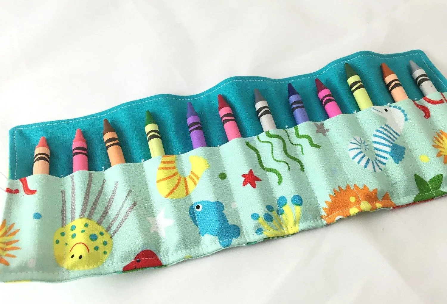 Ocean Animals Crayon Case, Nautical Crayon Holder, Ocean Birthday Present