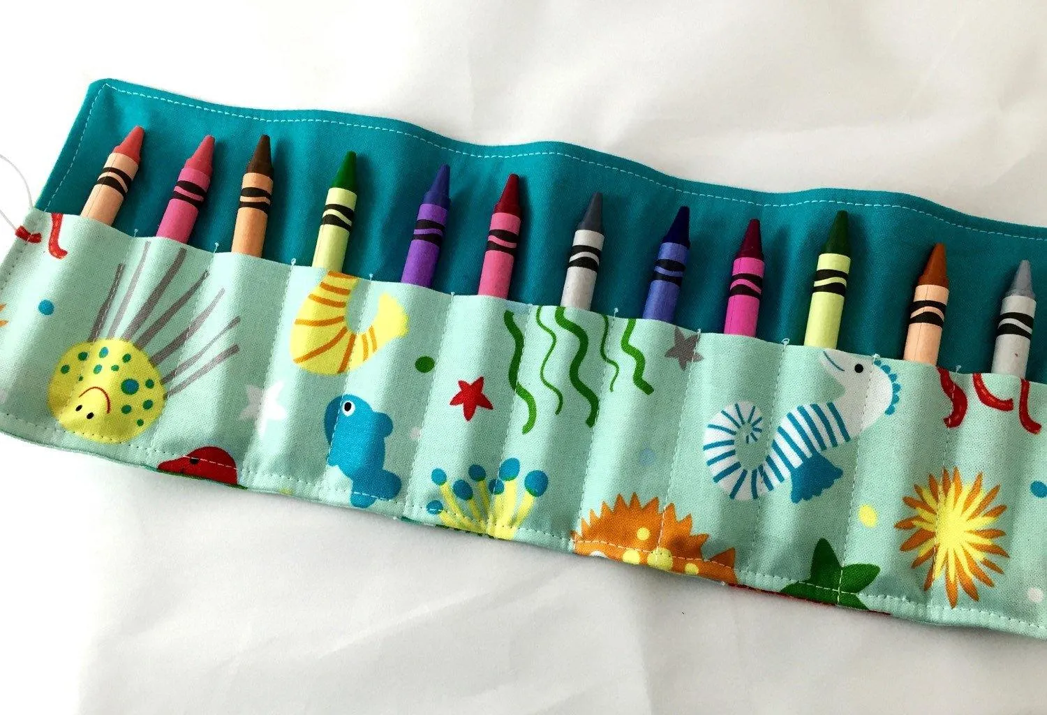 Ocean Animals Crayon Case, Nautical Crayon Holder, Ocean Birthday Present