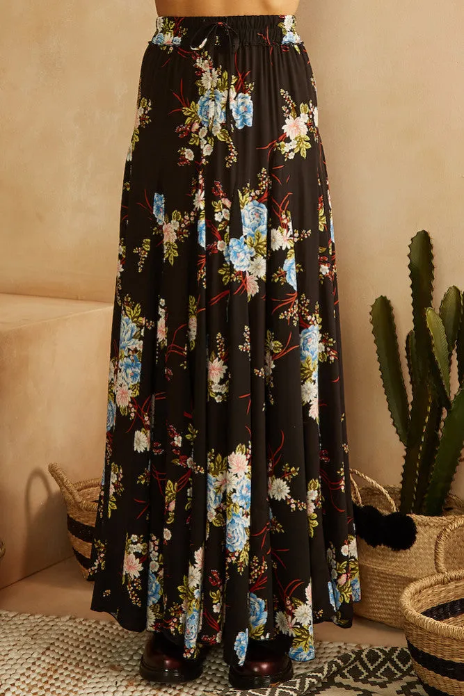 Olive Orchard Maxi Skirt Black