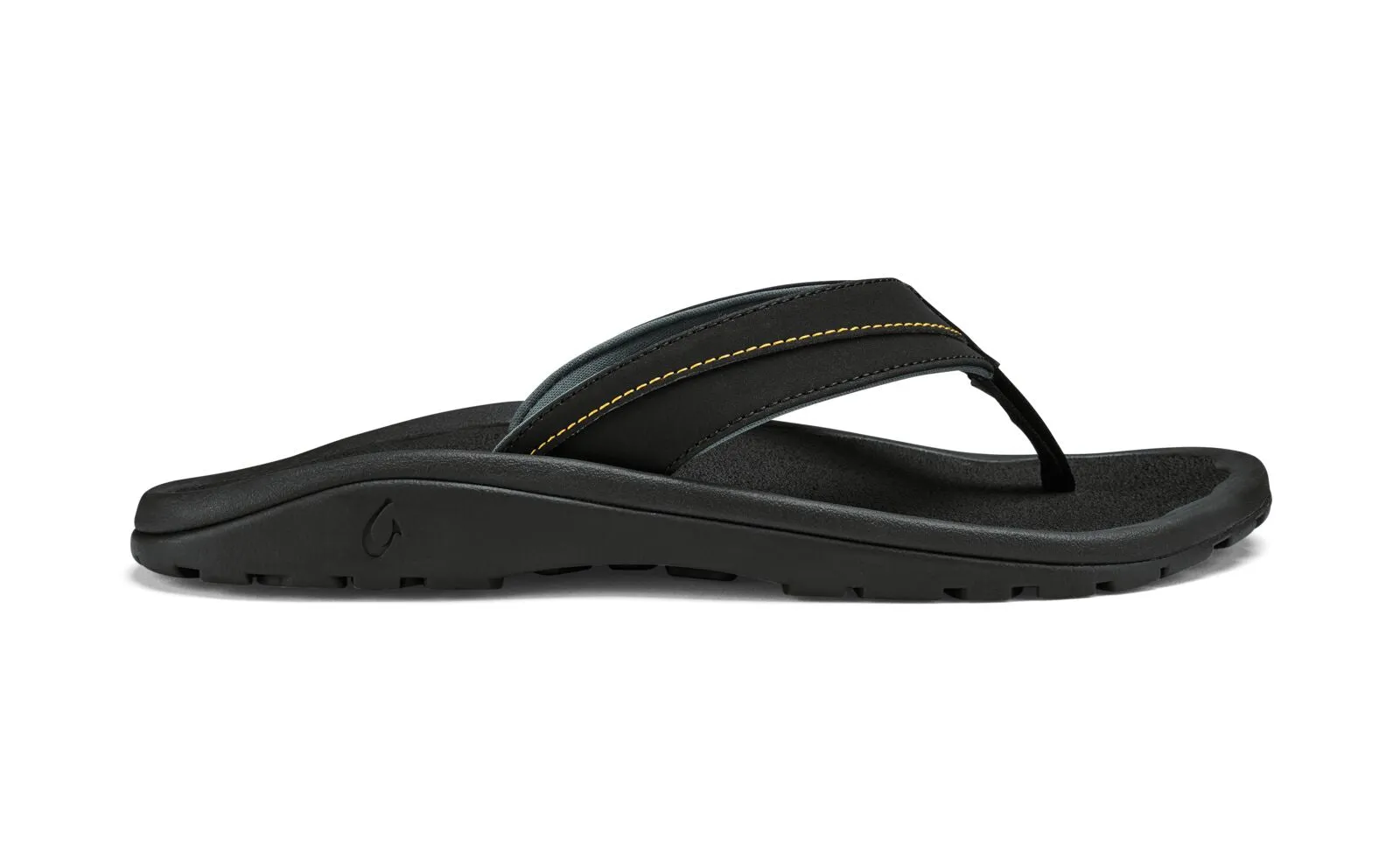 OluKai 'Mens 'Ohana Koa Sandals-Black/Sunrise