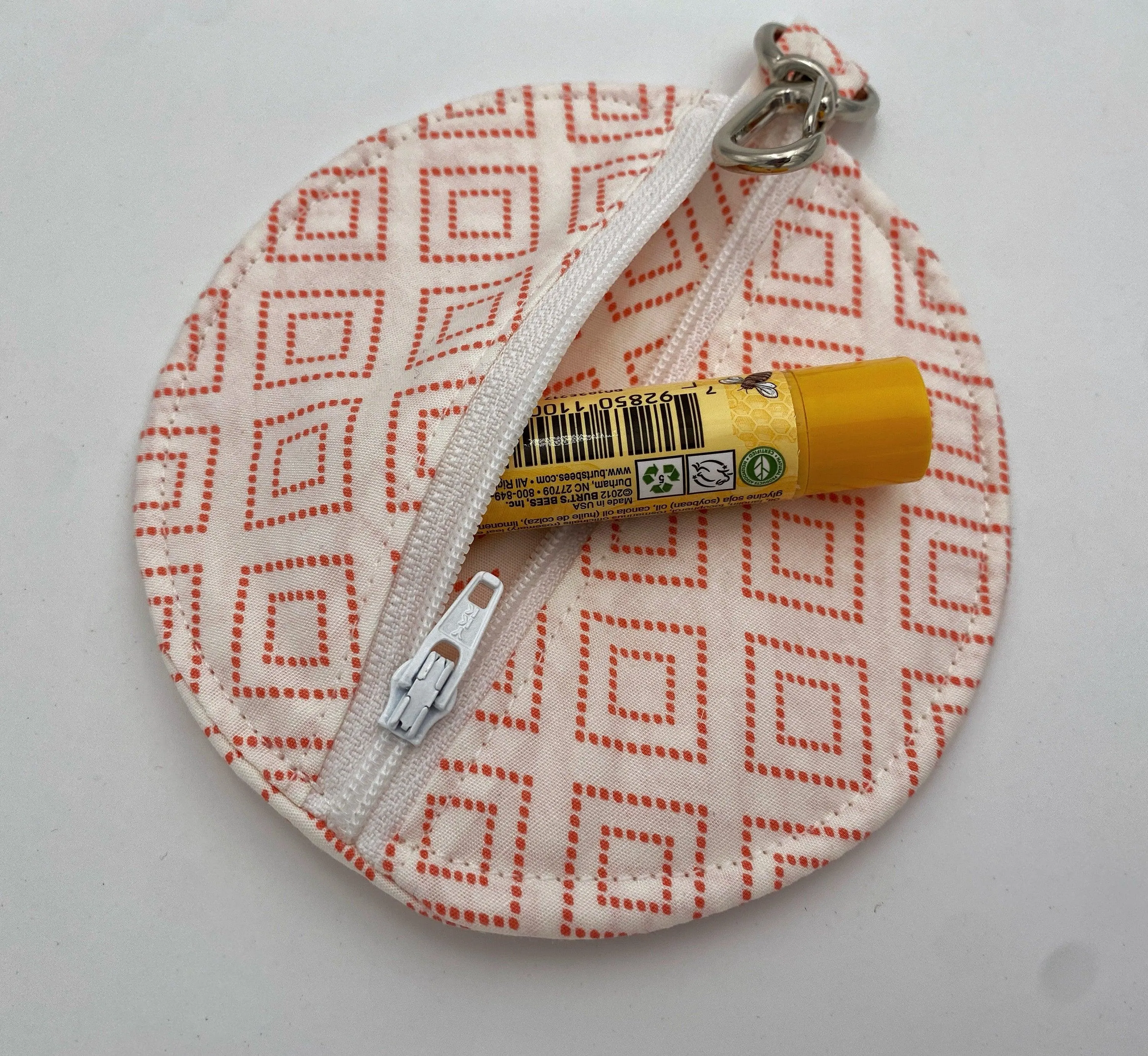 Orange Ear Bud Pouch, Cream Earpod Case, Soft Fabric Ear Pod Holder