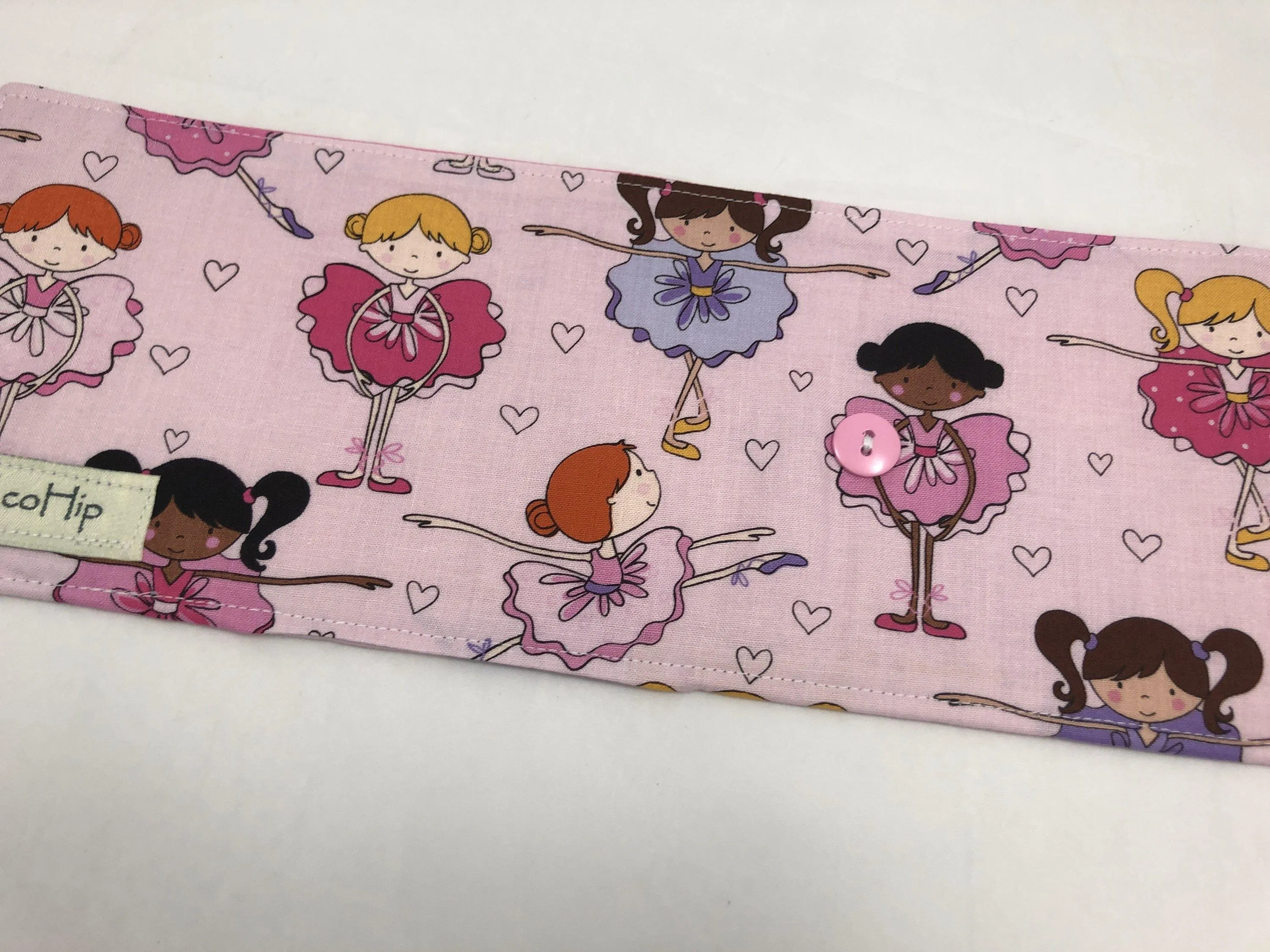 Pink Ballet Crayon Roll Up, Girl's Crayon Case for Travel