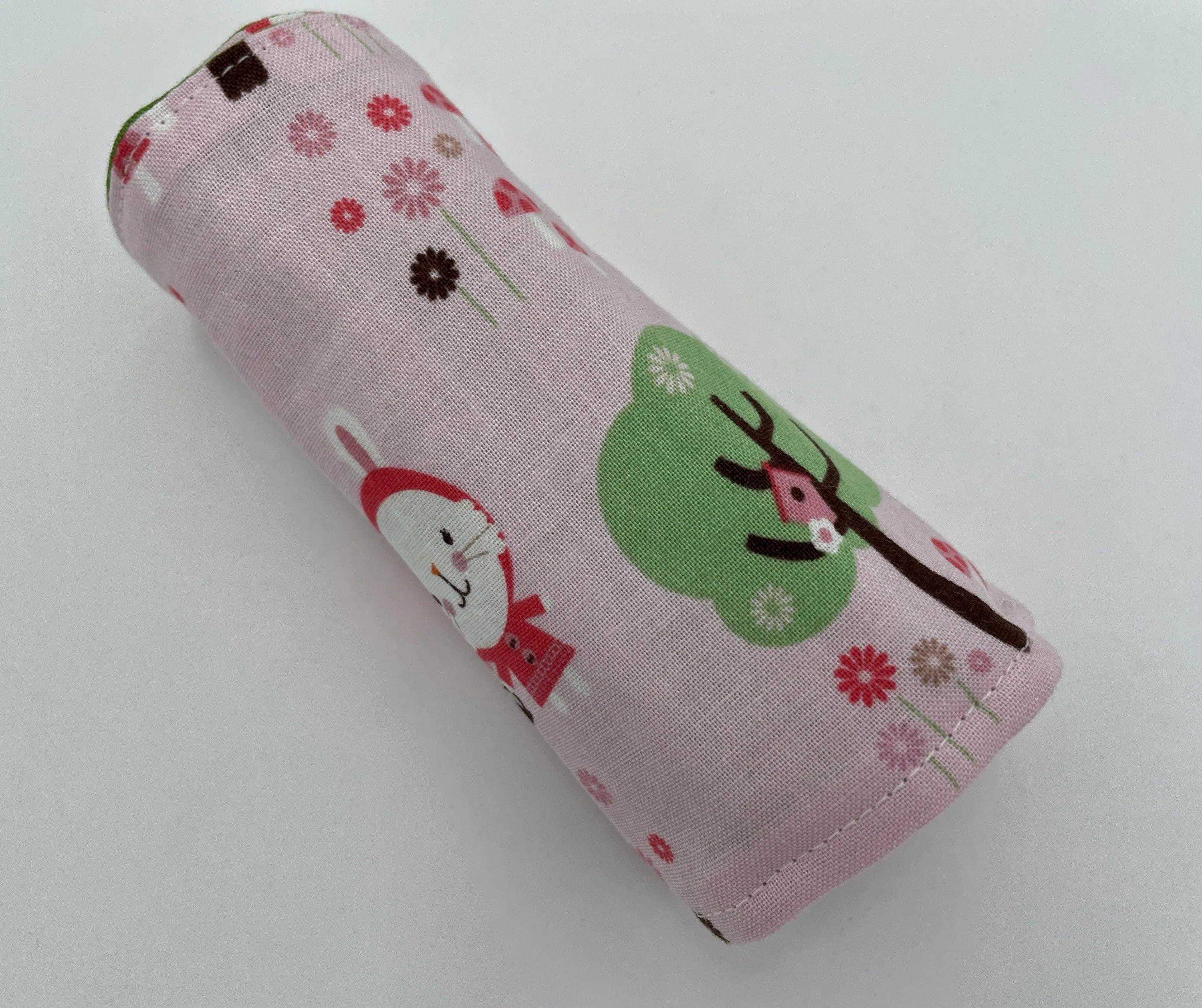 Pink Crayon Case, Riding Hood Crayon Holder, Rabbit Travel Crayon Cozy