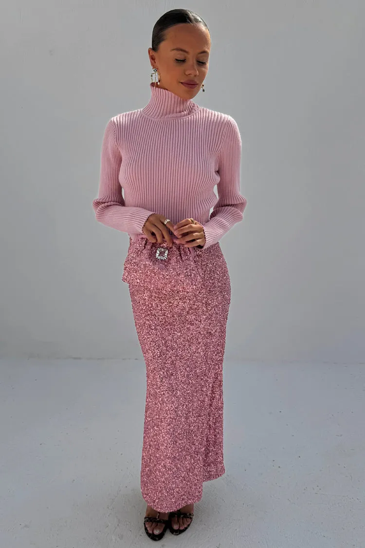 Pink Sequin Dorris Skirt