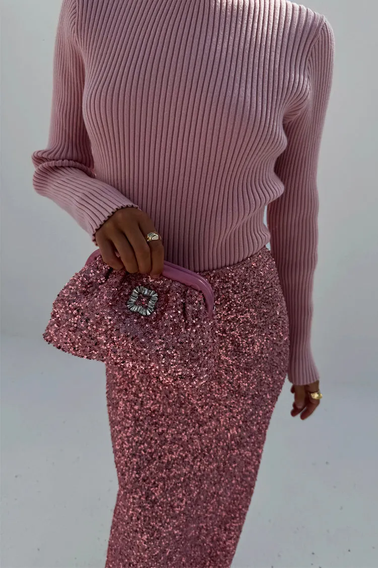 Pink Sequin Dorris Skirt