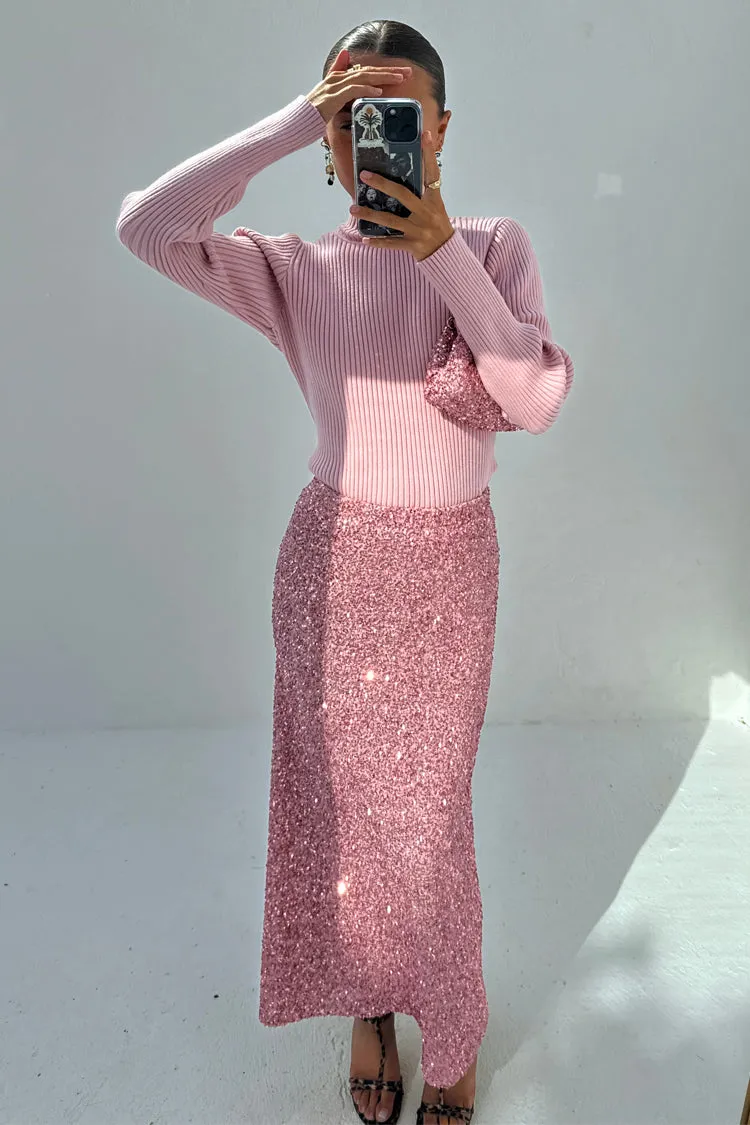 Pink Sequin Dorris Skirt