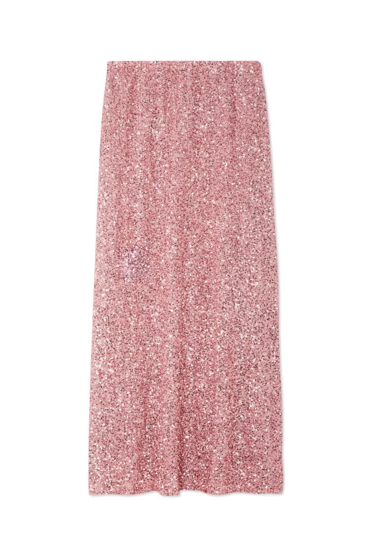 Pink Sequin Dorris Skirt