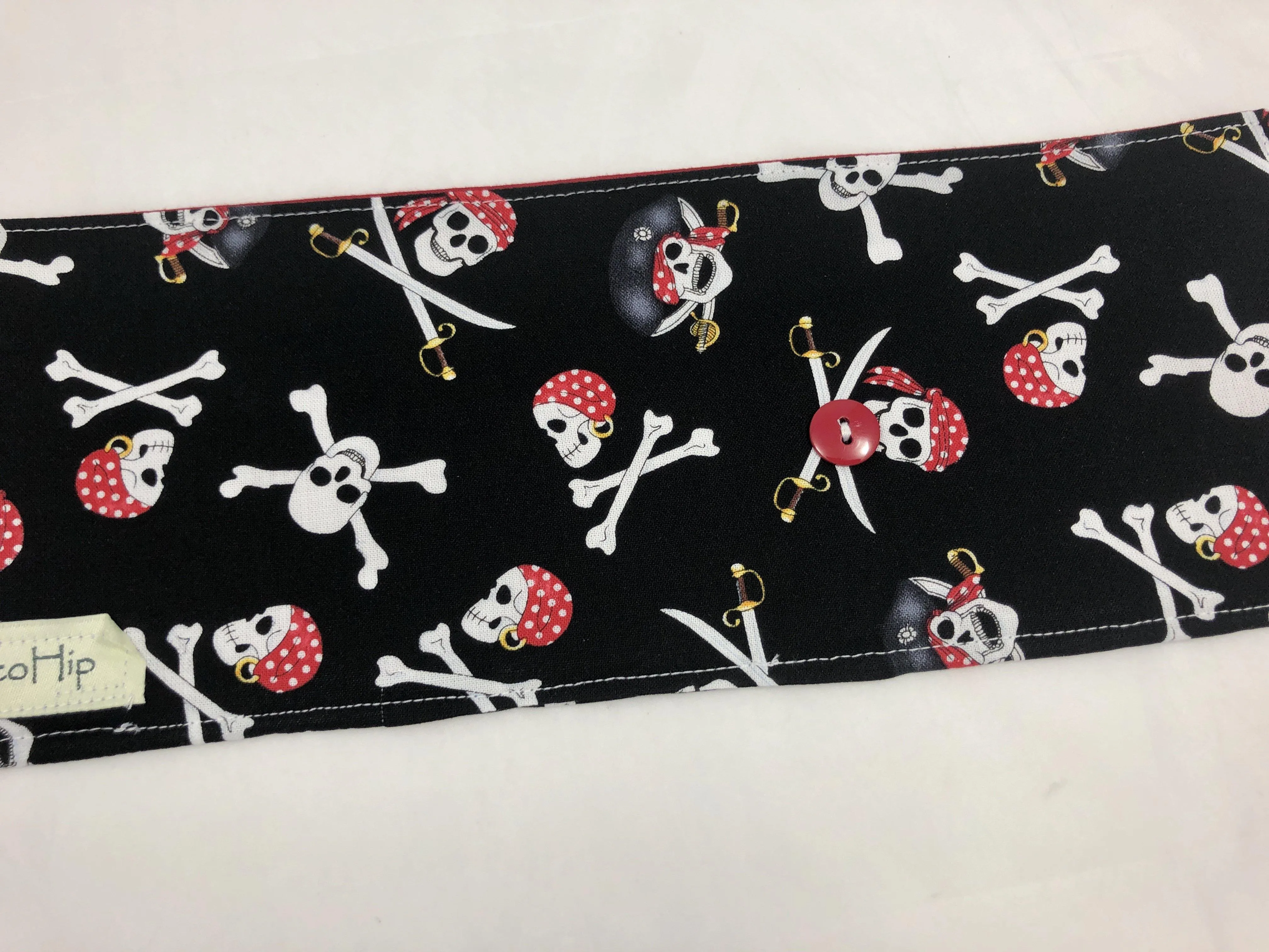 Pirate Crayon Roll, Boy's Travel Toy,  Black Crayon Case, Skull and Crossbones