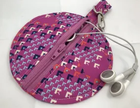 Raspberry Headphone Case, Bluetooth Bag, Ear Pod Pouch