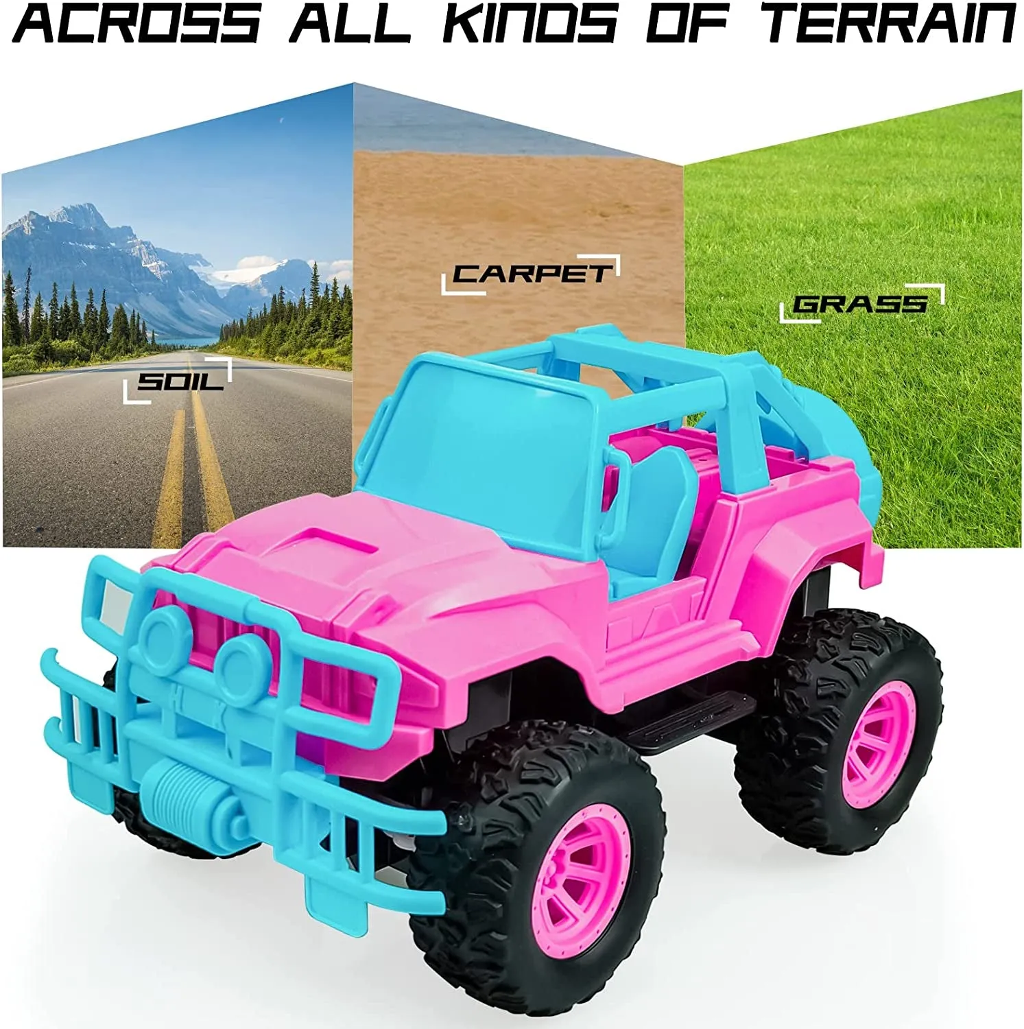 Remote Control Car for Girls - Rc Cars Toys for 6   Year Old Girls Boys, Pink Remote Control Car 1:20 Scale off Road Truck for Kids Princess Gifts(Pink)