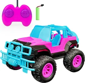 Remote Control Car for Girls - Rc Cars Toys for 6   Year Old Girls Boys, Pink Remote Control Car 1:20 Scale off Road Truck for Kids Princess Gifts(Pink)