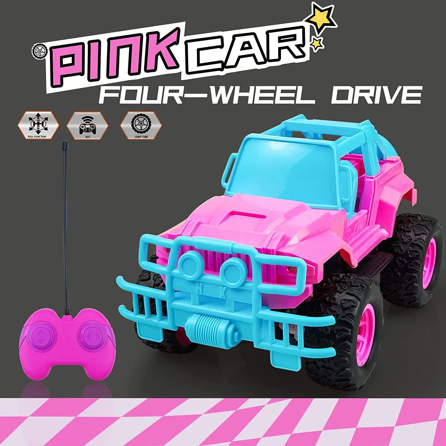 Remote Control Car for Girls - Rc Cars Toys for 6   Year Old Girls Boys, Pink Remote Control Car 1:20 Scale off Road Truck for Kids Princess Gifts(Pink)