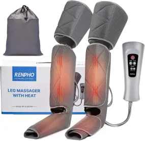 RENPHO Leg Massager with Heat for Circulation, Air Compression Calf Thigh Foot Massage, Adjustable Wraps Design, with 6 Modes 3 Intensities 2 Heat, Gifts for Muscles Relaxation