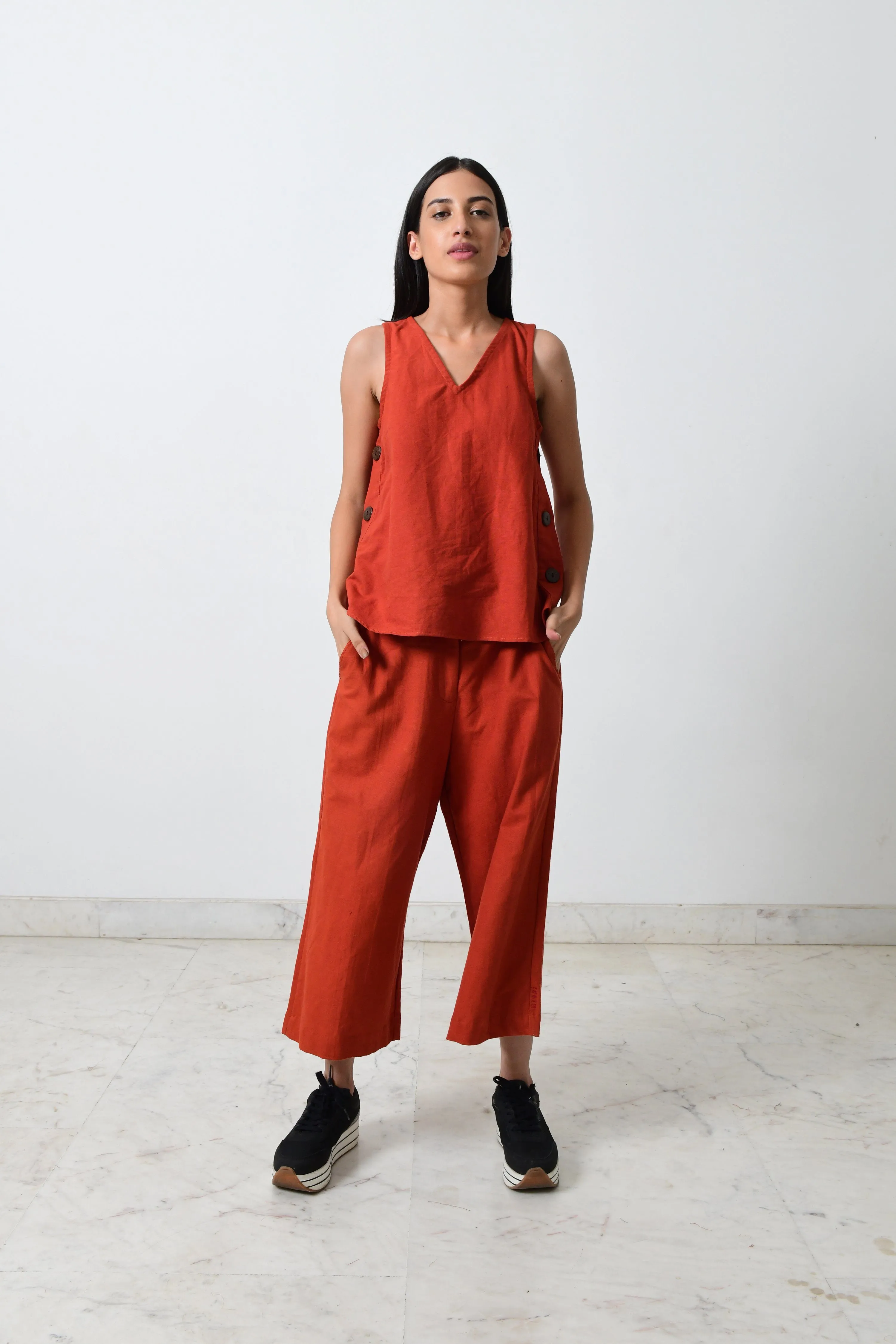 RUST KHADI CO-ORD