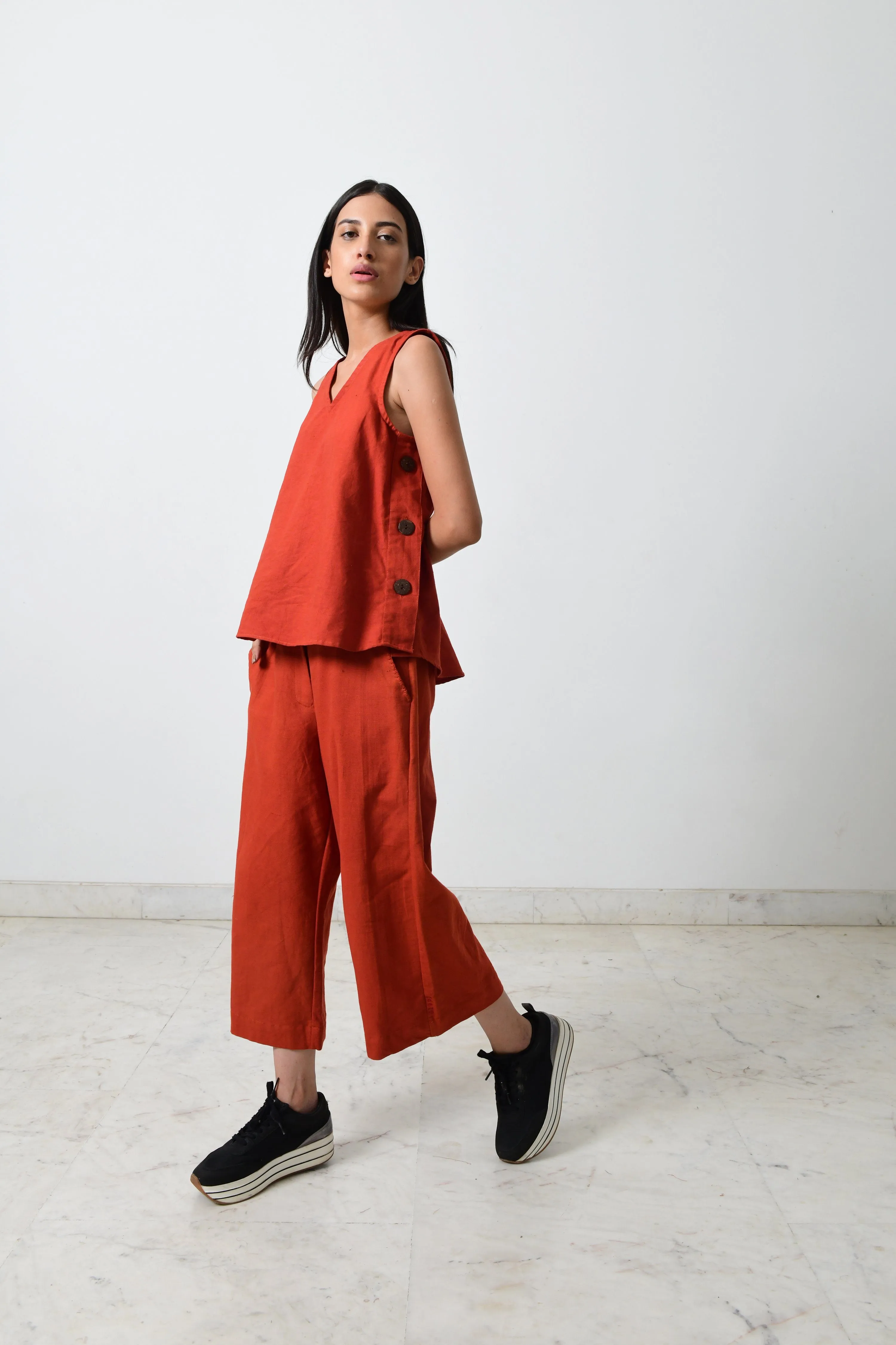 RUST KHADI CO-ORD