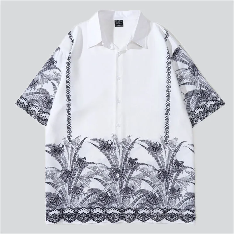 Summer Coconut Tree Print Hawaiian Shirt