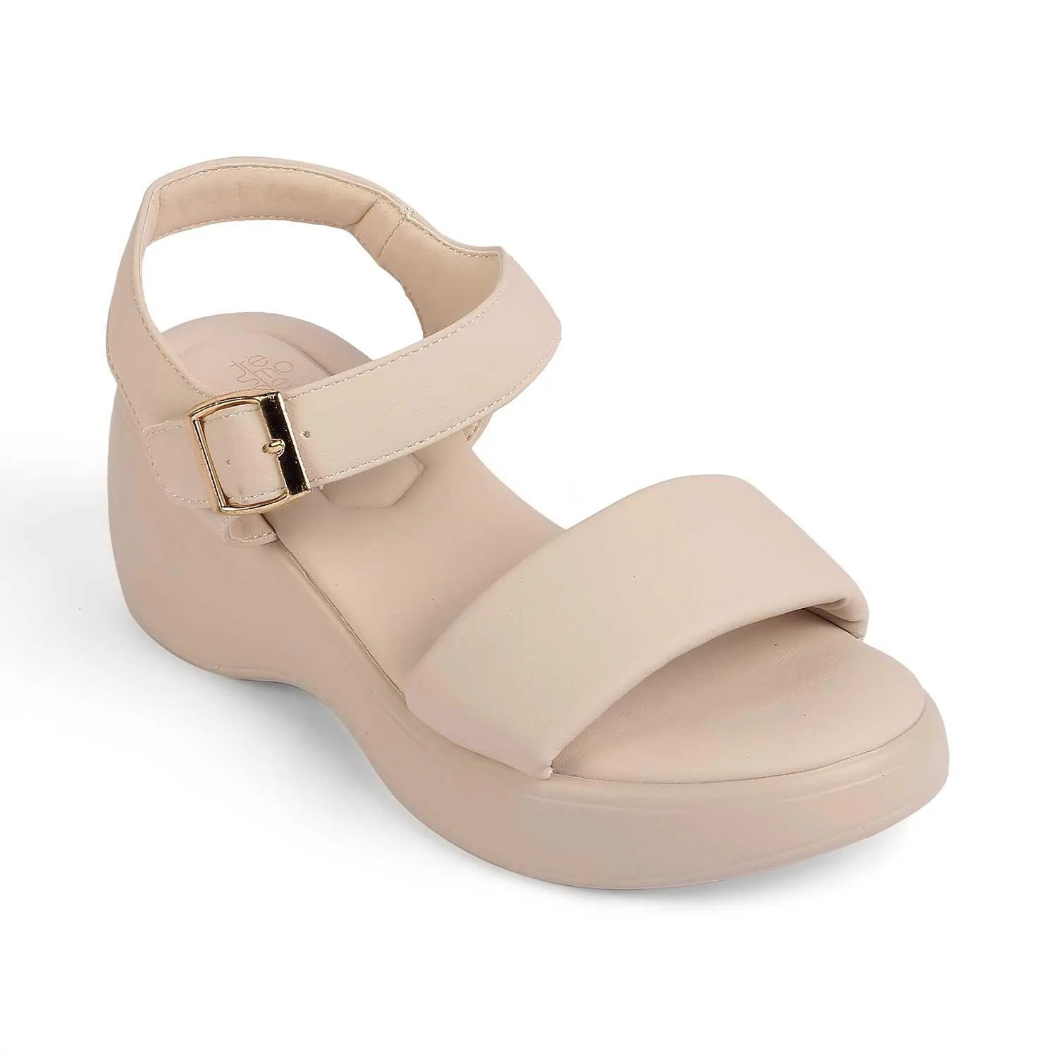 Tresmode Fashio Beige Women's Casual Wedge Sandals