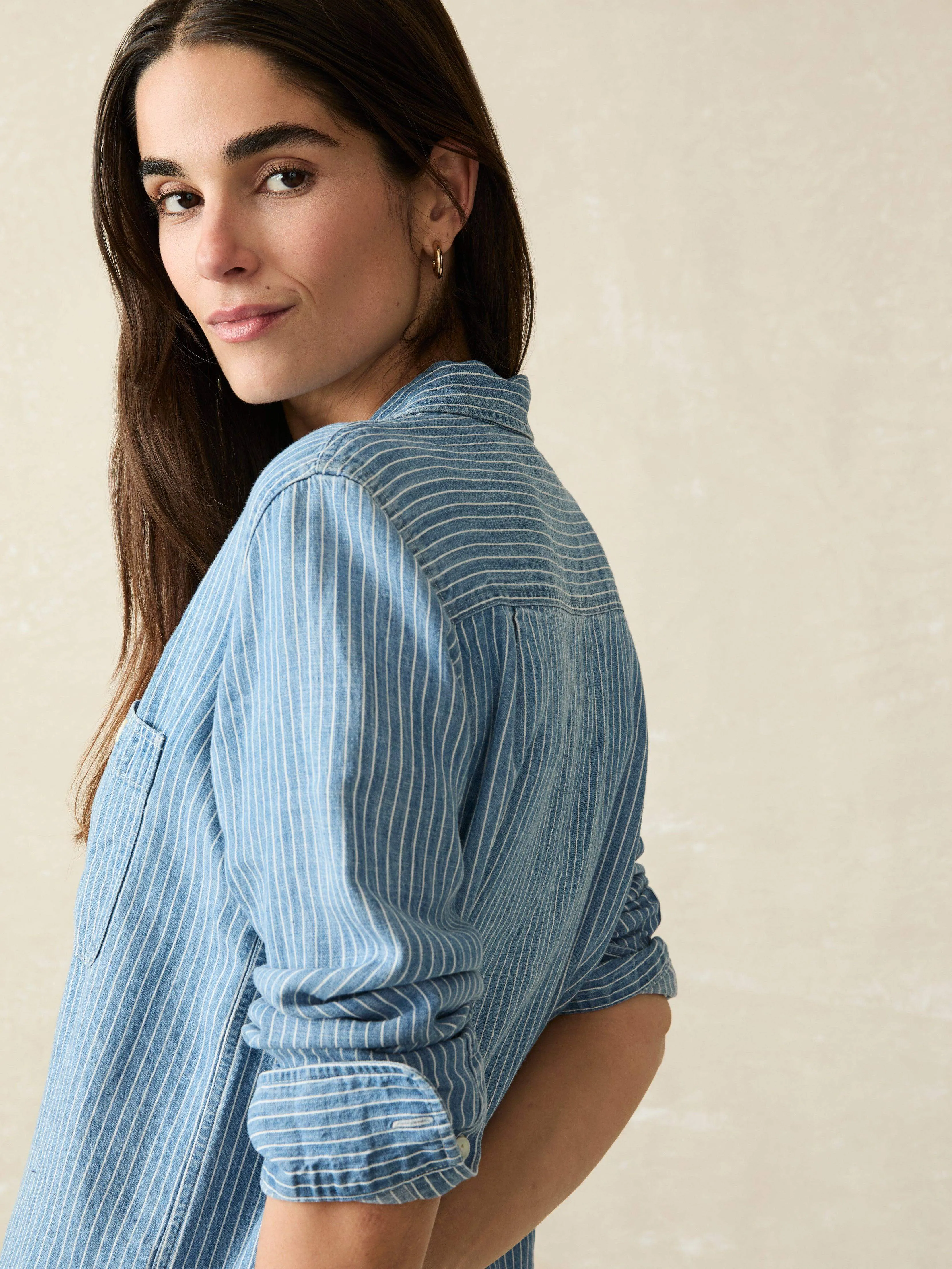 Tried & True Chambray Shirt - Aspen Stripe Wash