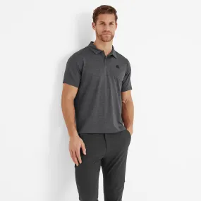 Trig Mens Polo Tech Shirt  - Black Marl