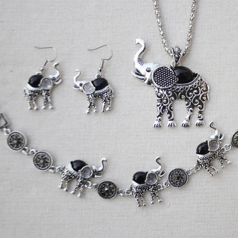 Turquoise Elephant Jewelry Set