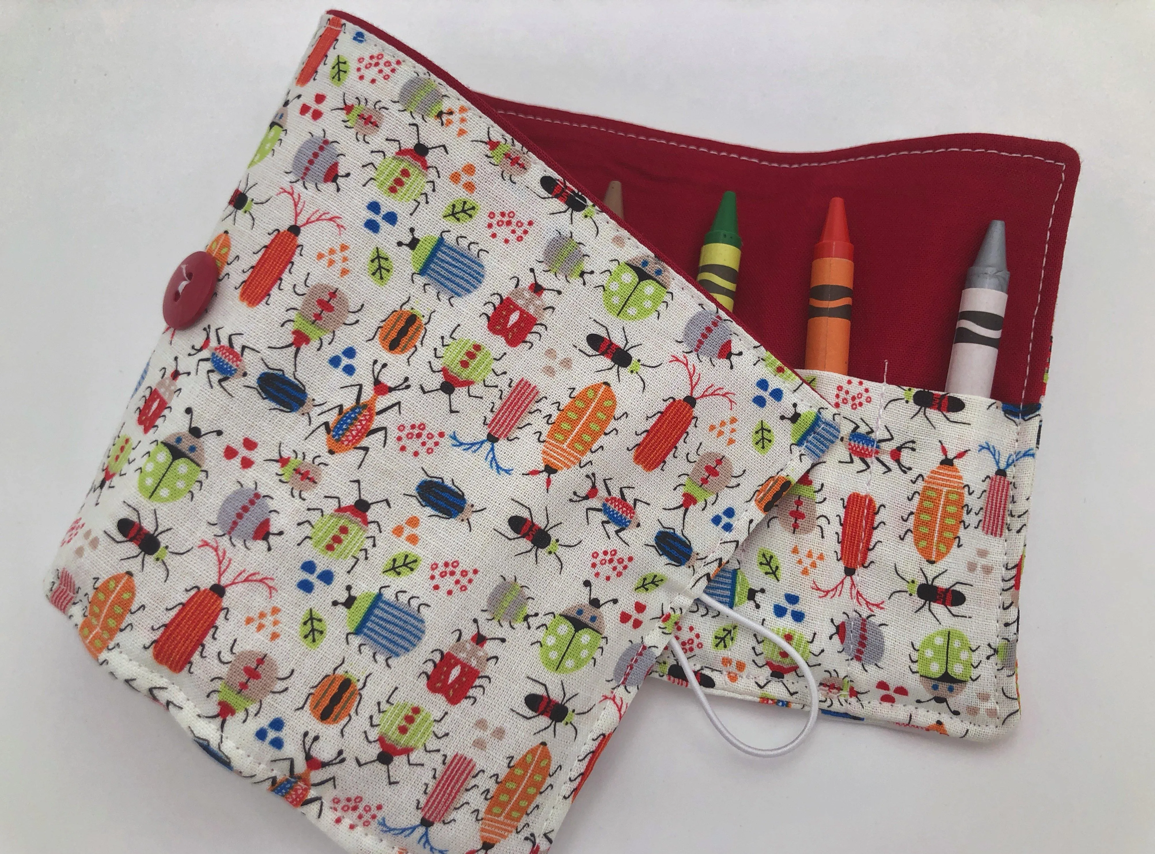 Ugly Bug Crayon Roll, Creepy Crawly Crayon Case, Bug Stocking Stuffer