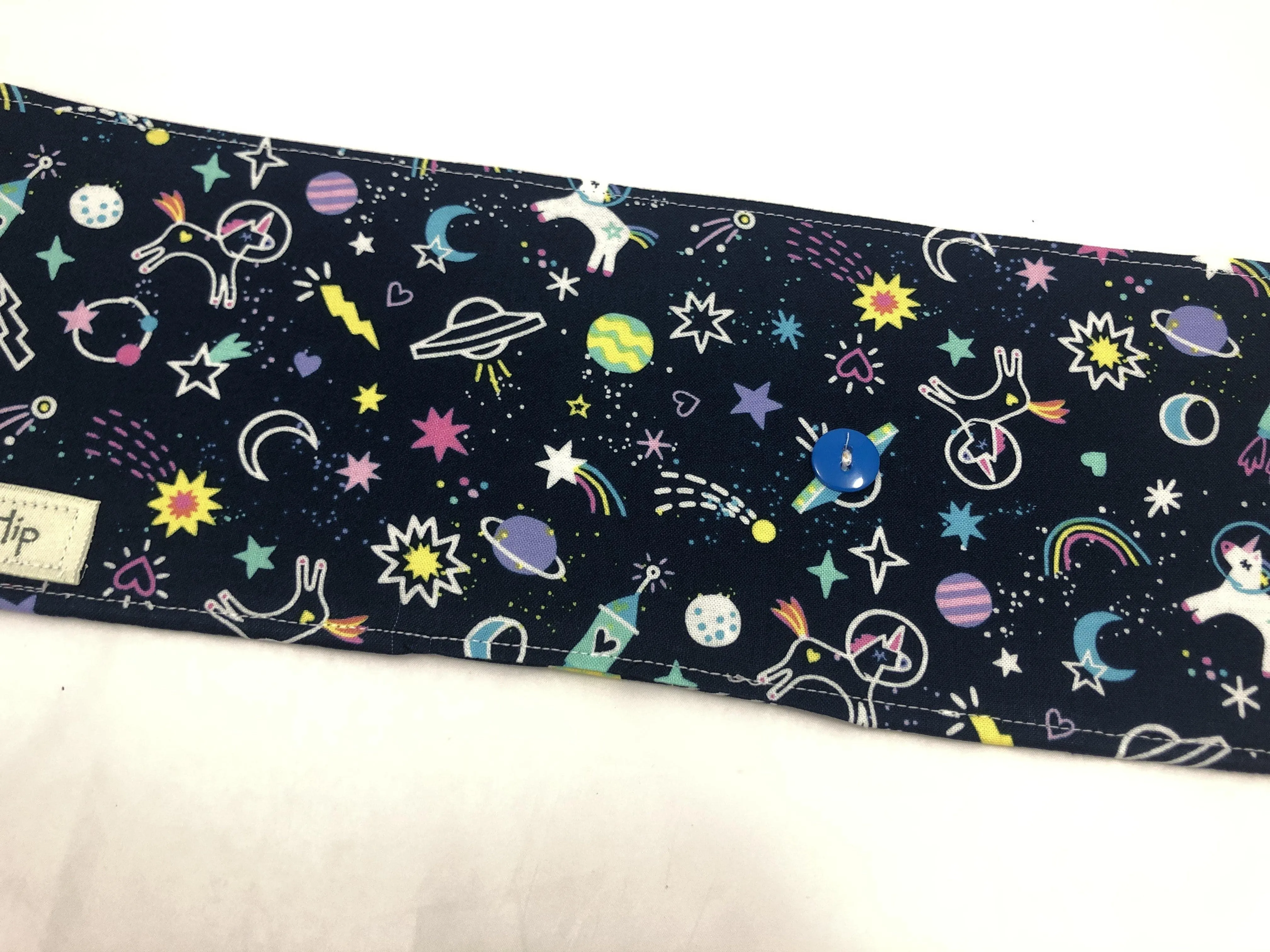 Unicorn Crayon Roll, Girl's Stocking Stuffer, Outer Space Crayon Case, Shooting Stars