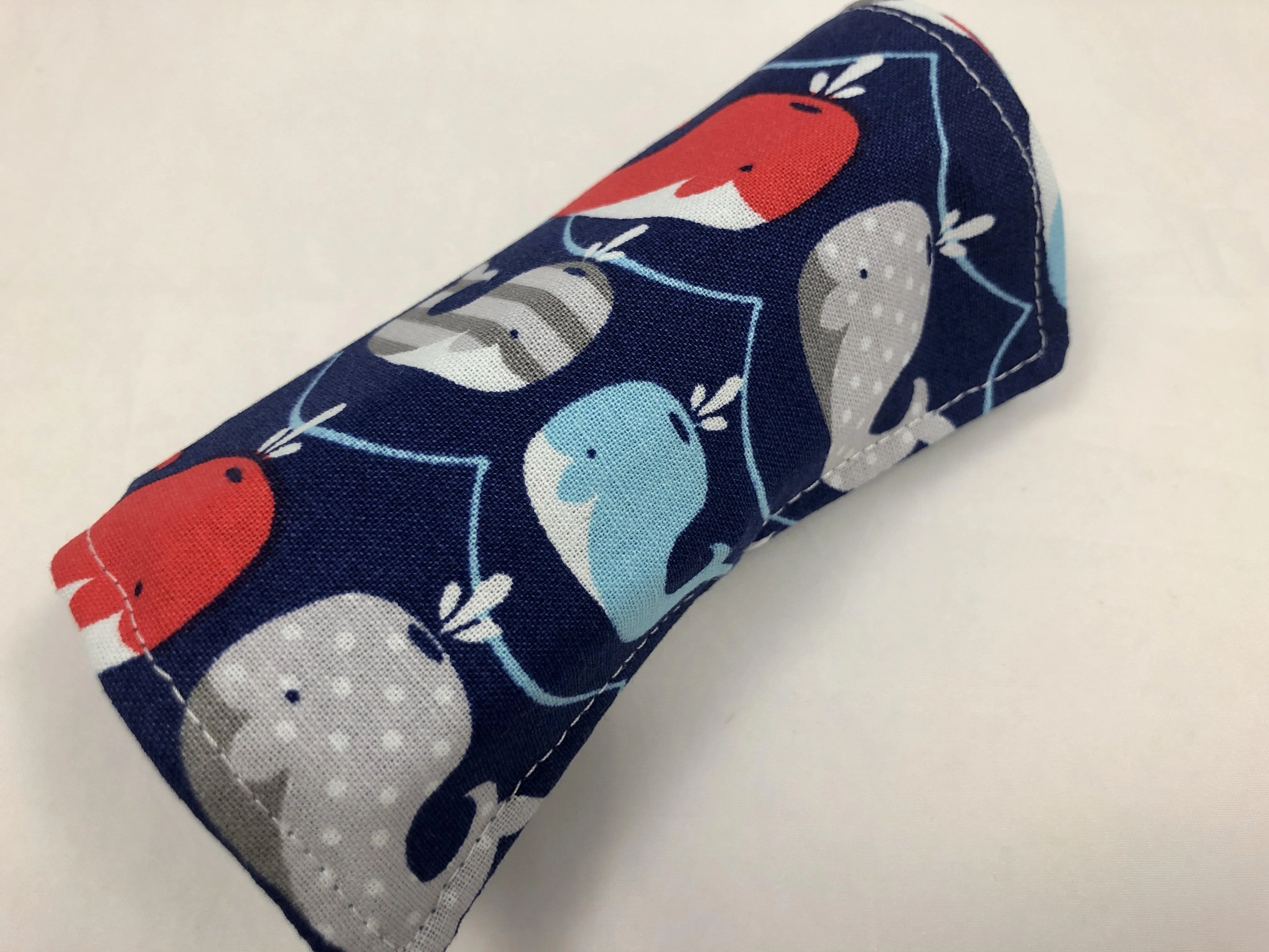 Whales Crayon Roll, Kid's Crayon Case, Diaper Bag Travel Toy, Ocean, Fish, Blue