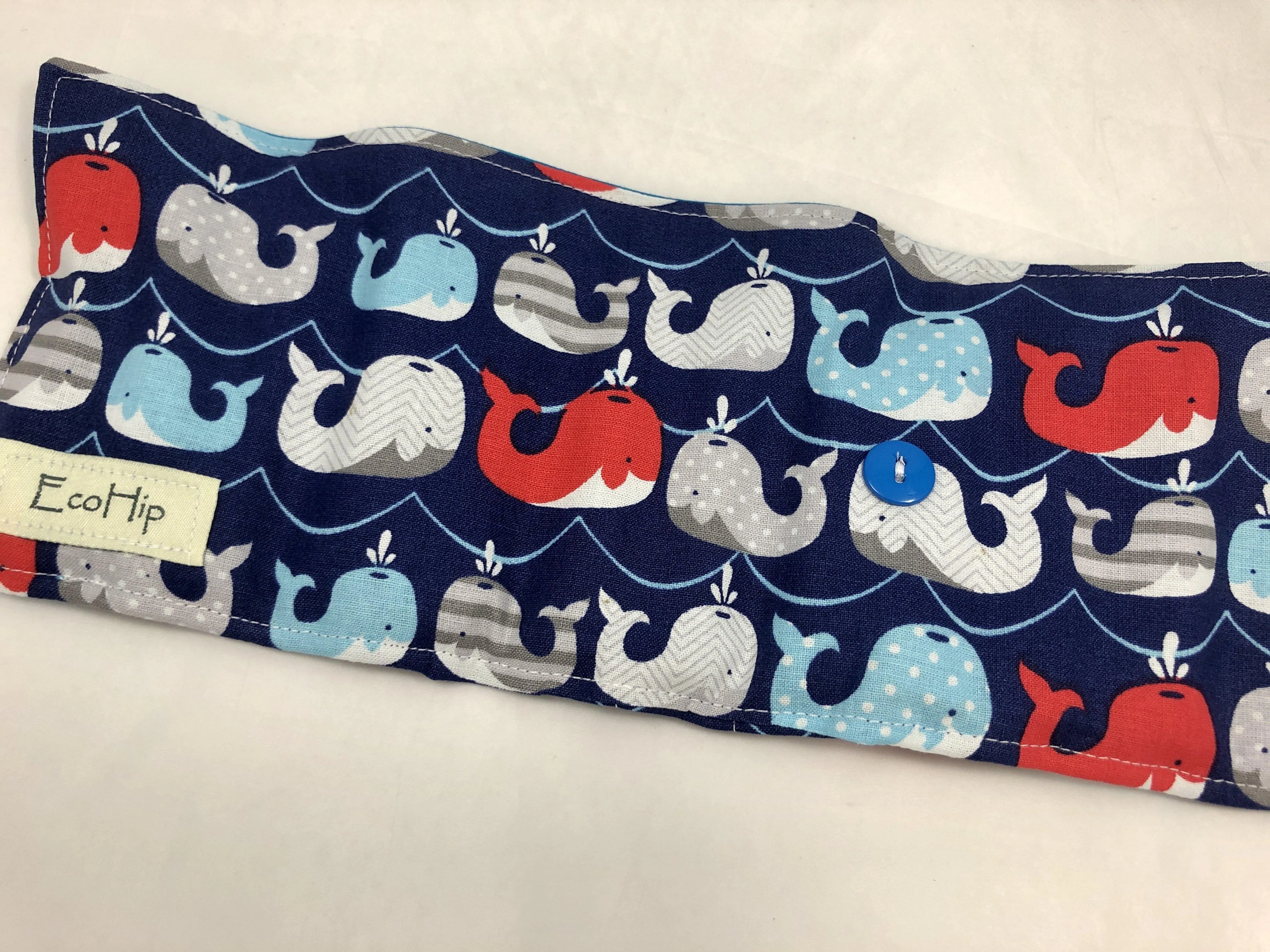 Whales Crayon Roll, Kid's Crayon Case, Diaper Bag Travel Toy, Ocean, Fish, Blue