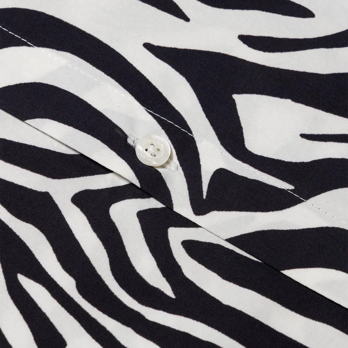 Zebra Print Hawaiian Shirt 'White'